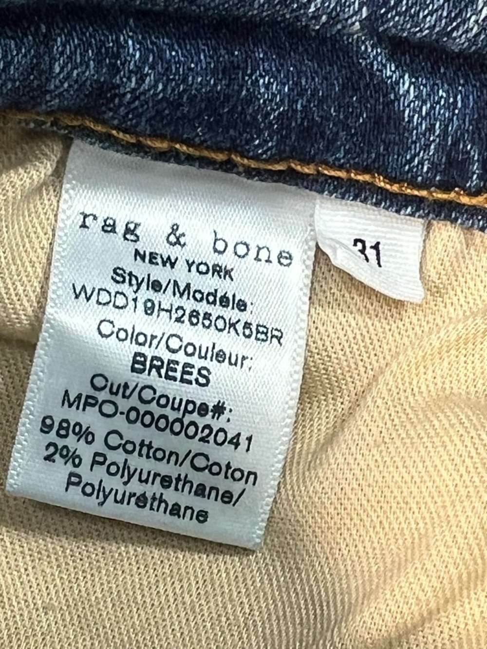 Rag and Bone Cate Skinny Blue Jeans Raw Hem Medium Wash Womens Size 31 Designer - Picture 9 of 12